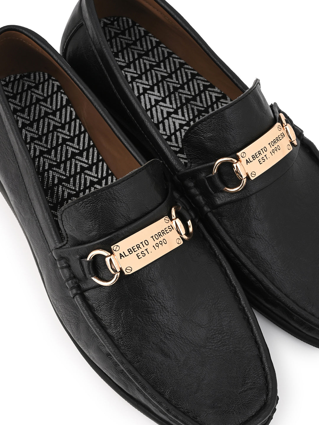 Alberto Torresi Twisty Series 531 Full Flex Rubber Sole Slip In Black Casual Loafers