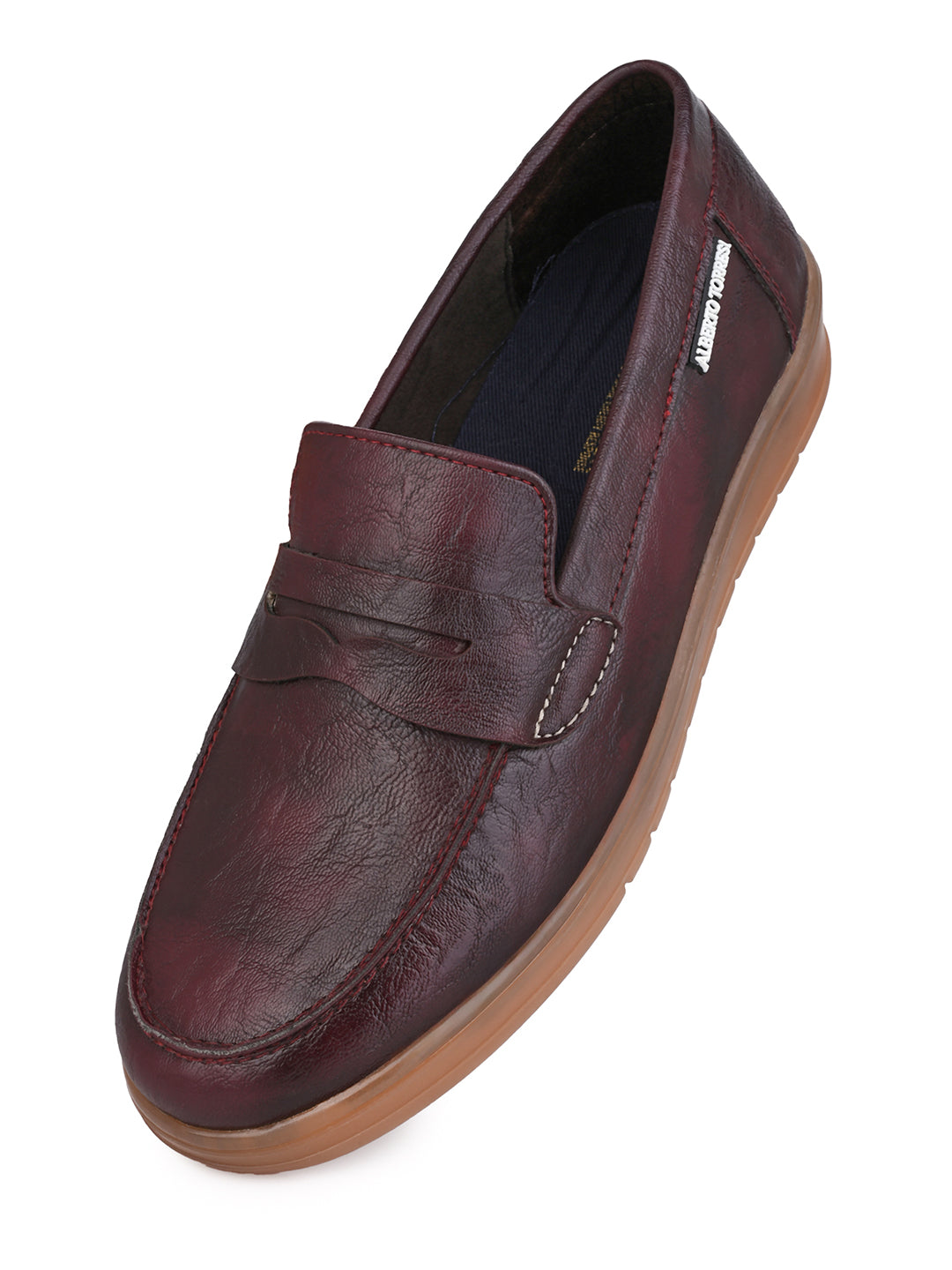 Alberto Torres Men’s Embossed Tan Tech-Knit Slip-Ons