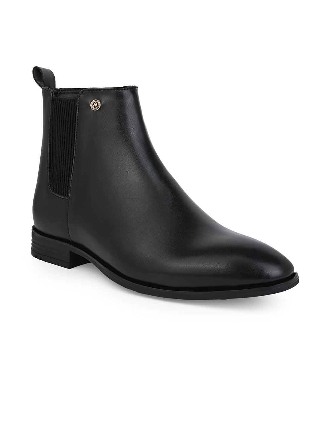 Alberto Torresi Synthetic Black Chelsea Boots For Men