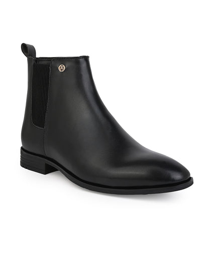 Alberto Torresi Synthetic Black Chelsea Boots For Men