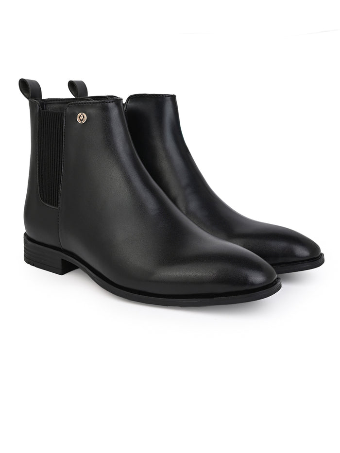 Falco Black Leather Chelsea Boots for Men