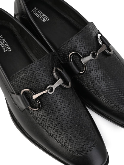 Alberto Torresi Premium Branded Horsebit Formal Leather Loafer With TPR Sole And Heel Support
