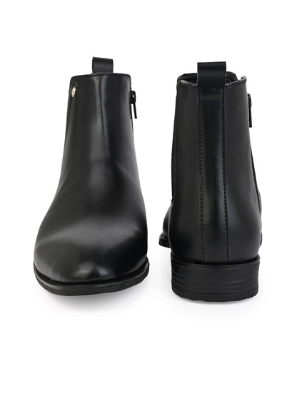 Alberto Torresi Synthetic Black Chelsea Boots For Men