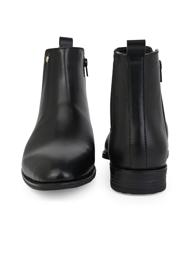 Falco Black Leather Chelsea Boots for Men
