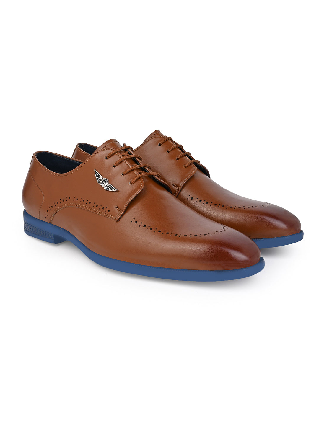 Alberto Torresi Hungary Series 607 Branded Sole Tan Formal Shoes