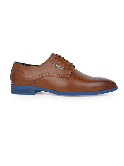 Alberto Torresi Hungary Series 607 Branded Sole Tan Formal Shoes