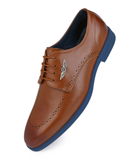 Alberto Torresi Hungary Series 607 Branded Sole Tan Formal Shoes