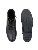 Barcus Black Genuine Leather Ankle Boots for Men