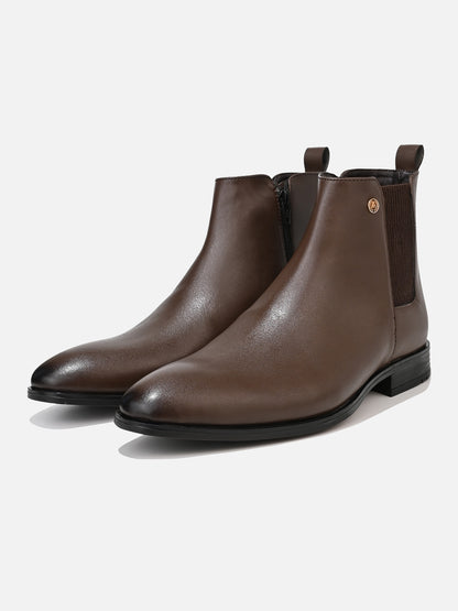 Alberto Torresi Synthetic Brown Chelsea Boots For Men