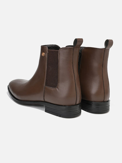 Alberto Torresi Synthetic Brown Chelsea Boots For Men