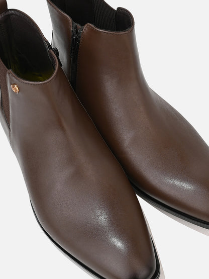Alberto Torresi Synthetic Brown Chelsea Boots For Men