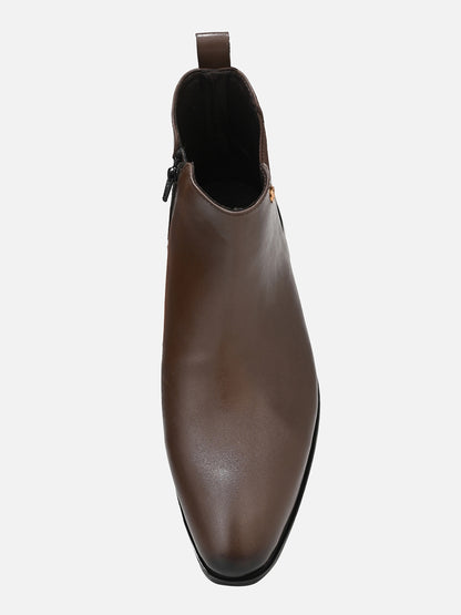 Alberto Torresi Synthetic Brown Chelsea Boots For Men