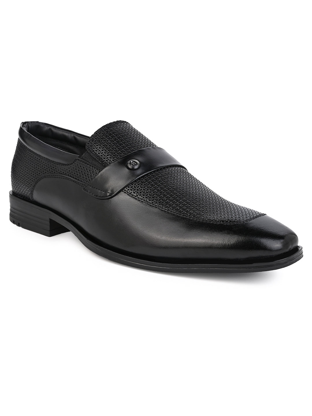 Alberto Torresi Genuine Leather Black Slipon Formal Shoes For Men