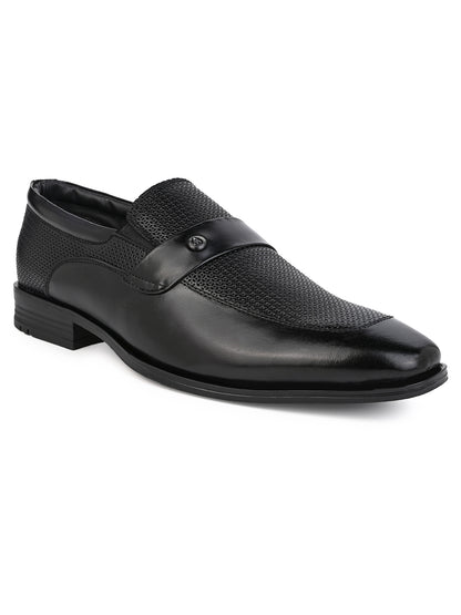 Alberto Torresi Genuine Leather Black Slipon Formal Shoes For Men