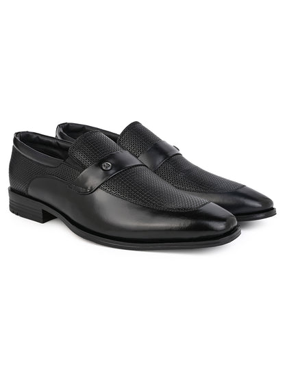 Alberto Torresi Genuine Leather Black Slipon Formal Shoes For Men