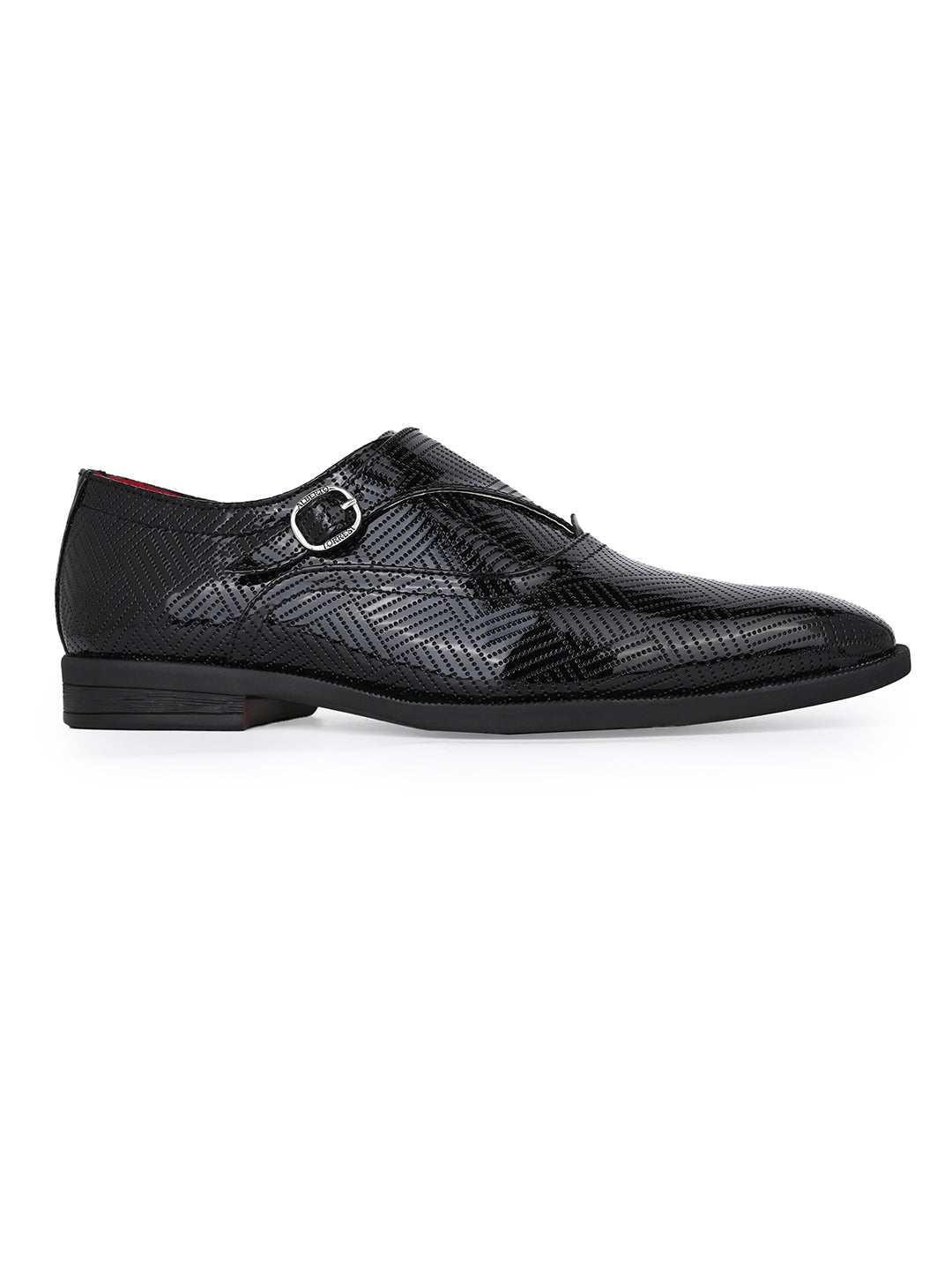 Alberto Torresi Black Patent Synthetic Monk Shoes