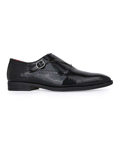Alberto Torresi Black Patent Synthetic Monk Shoes