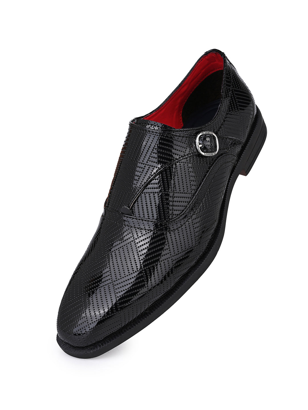 Alberto Torresi Black Patent Synthetic Monk Shoes