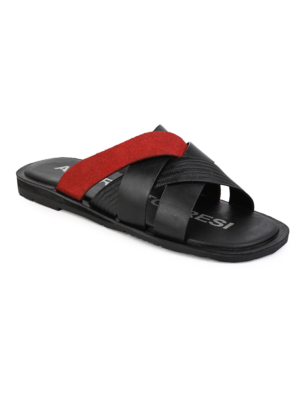 Alberto Torresi 270 Trendy Non Stitched Strap Red  Leather Slippers