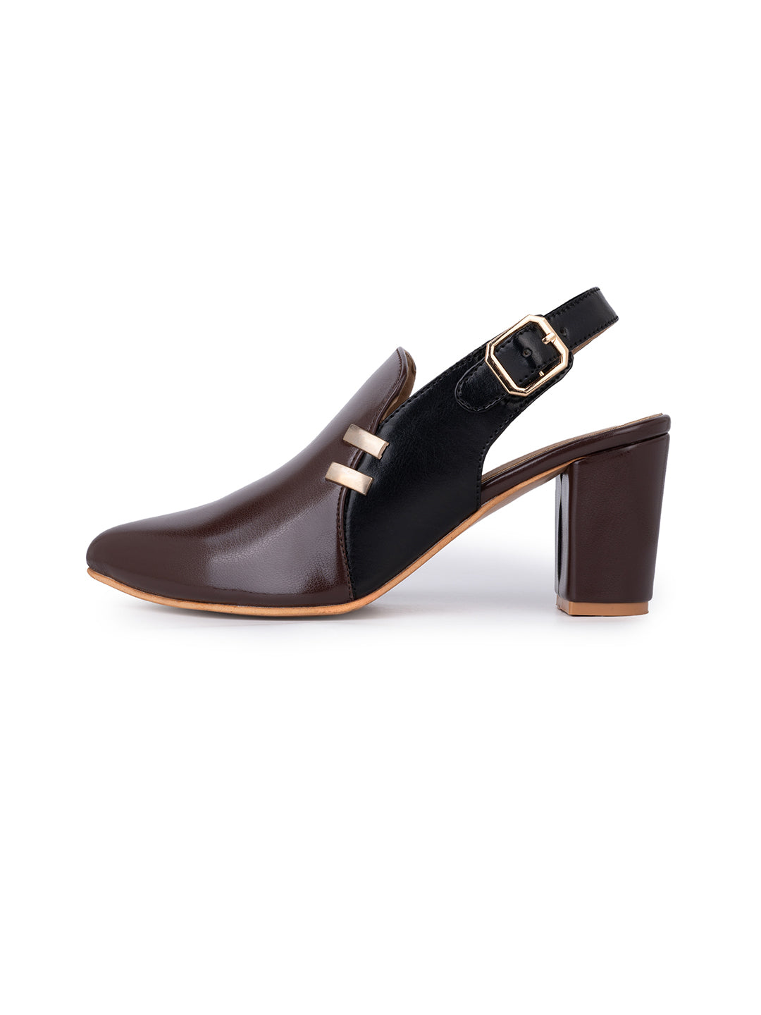 Alberto Torresi Women’s Brown &amp; Black Slingback Block Heels