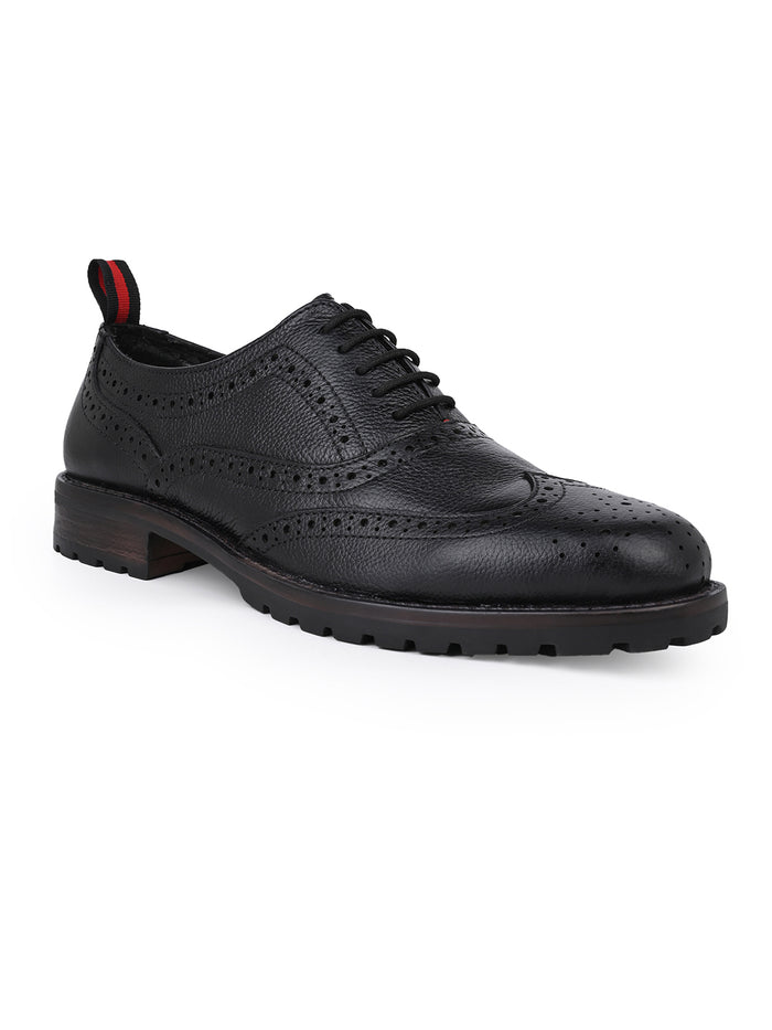 Alberto Torresi Latest  Black Brogue Shoes With Padded Insole