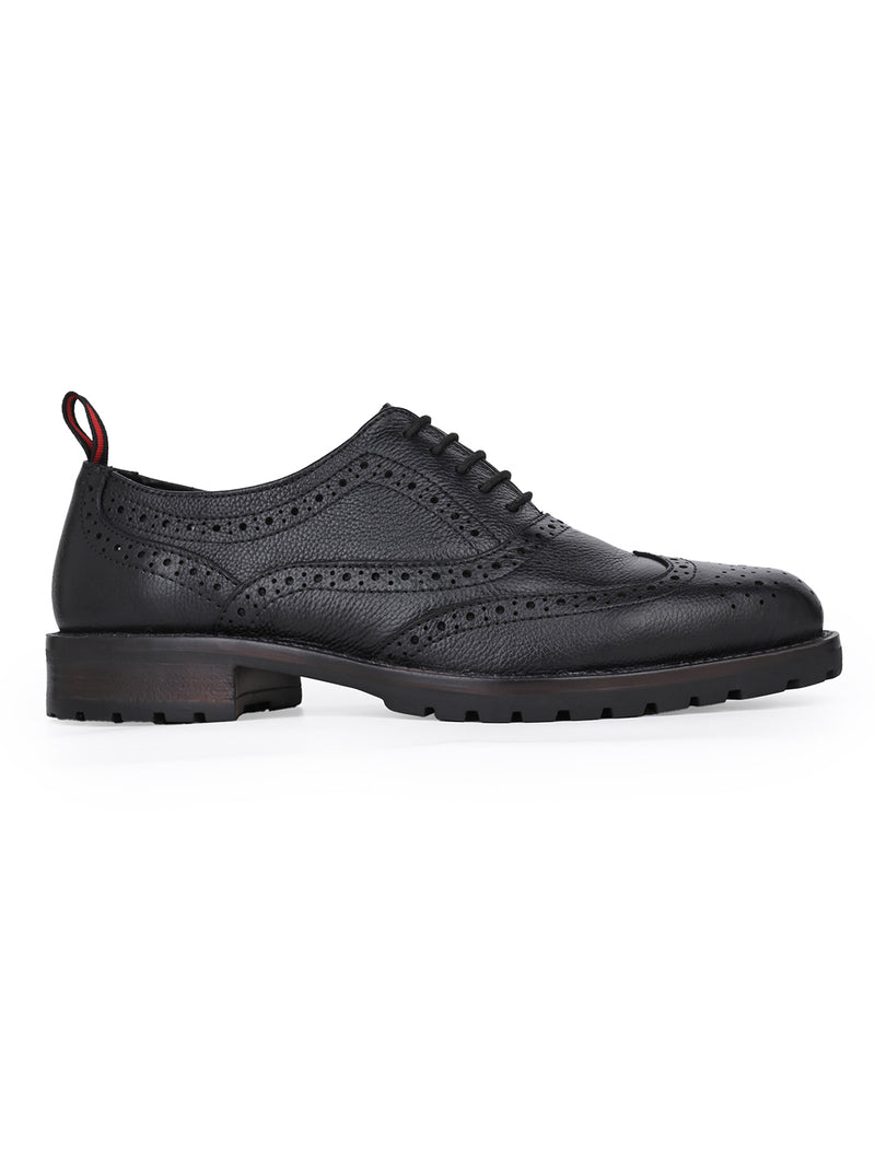 Alberto Torresi Latest  Black Brogue Shoes With Padded Insole