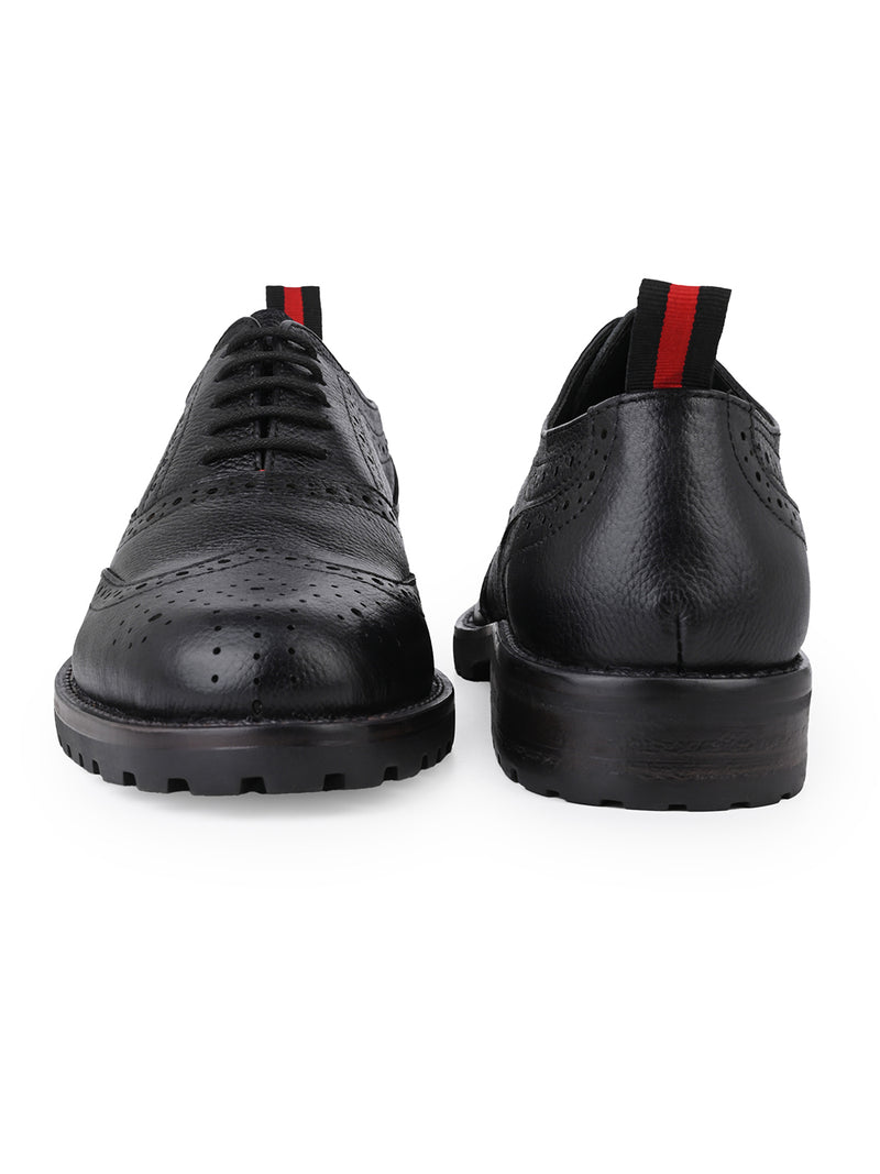 Alberto Torresi Latest  Black Brogue Shoes With Padded Insole