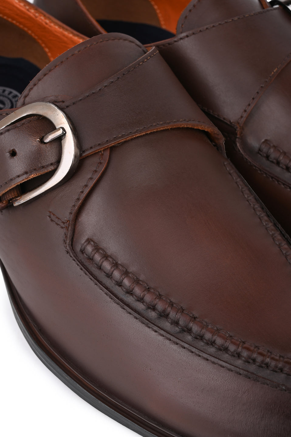 Alberto Torresi Genuine Leather Monk Shoes Dark Brown