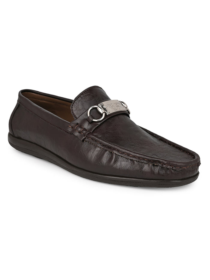 Andante Brown Loafers for Men - Slip-On Shoes for Casual & Everyday Wear
