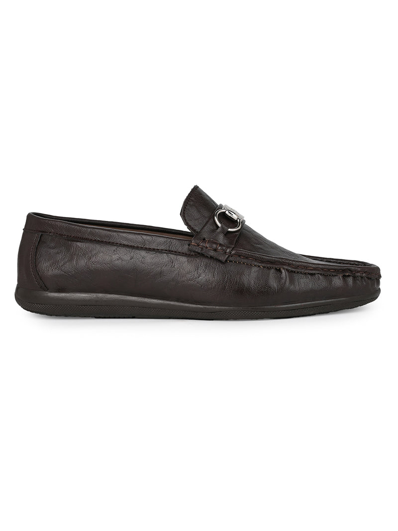 Andante Brown Loafers for Men - Slip-On Shoes for Casual & Everyday Wear
