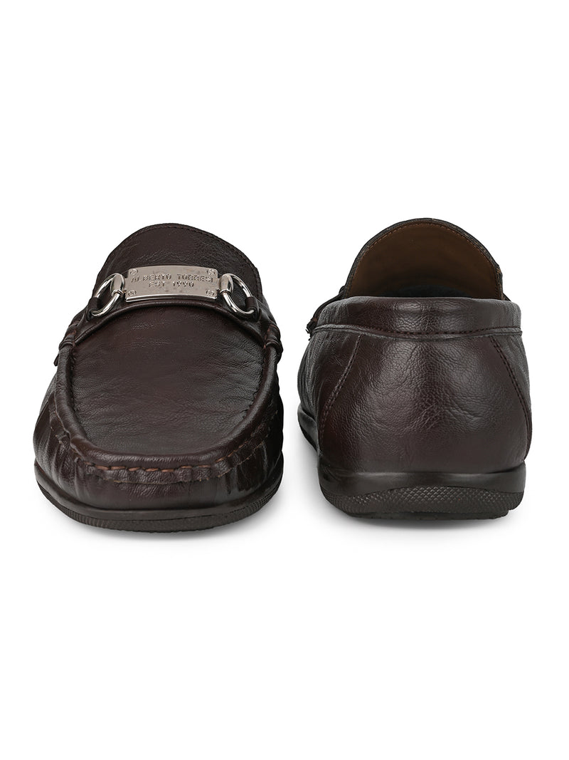 Andante Brown Loafers for Men - Slip-On Shoes for Casual & Everyday Wear