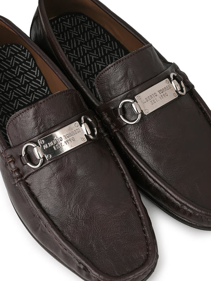 Alberto Torresi Twisty Series 531 Full Flex Rubber Sole Slip In Brown Casual Loafers