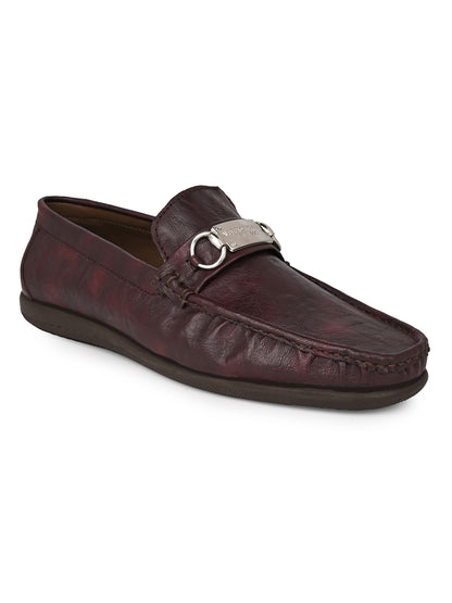 Alberto Torresi Twisty Series 531 Full Flex Rubber Sole Slip In Bordo Casual Loafers