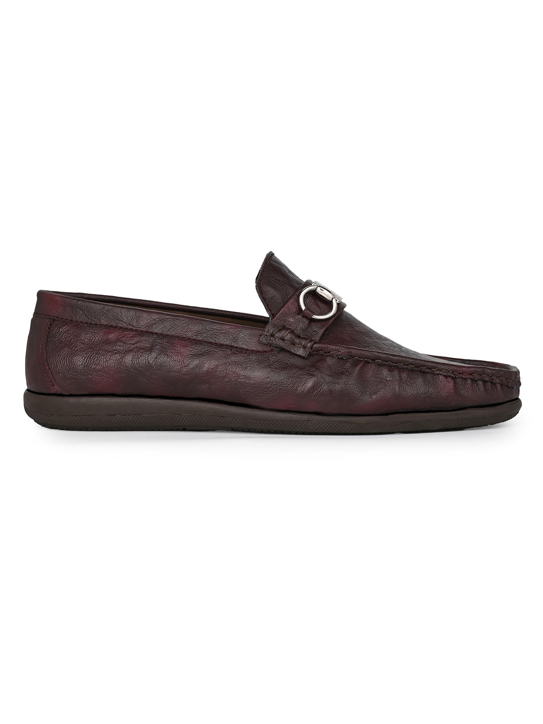 Alberto Torresi Twisty Series 531 Full Flex Rubber Sole Slip In Bordo Casual Loafers