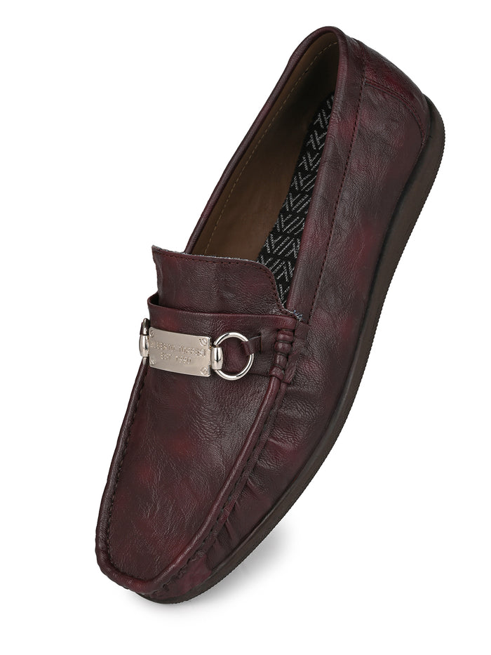 Andante Bordo Loafers for Men - Slip-On Shoes for Casual & Everyday Wear