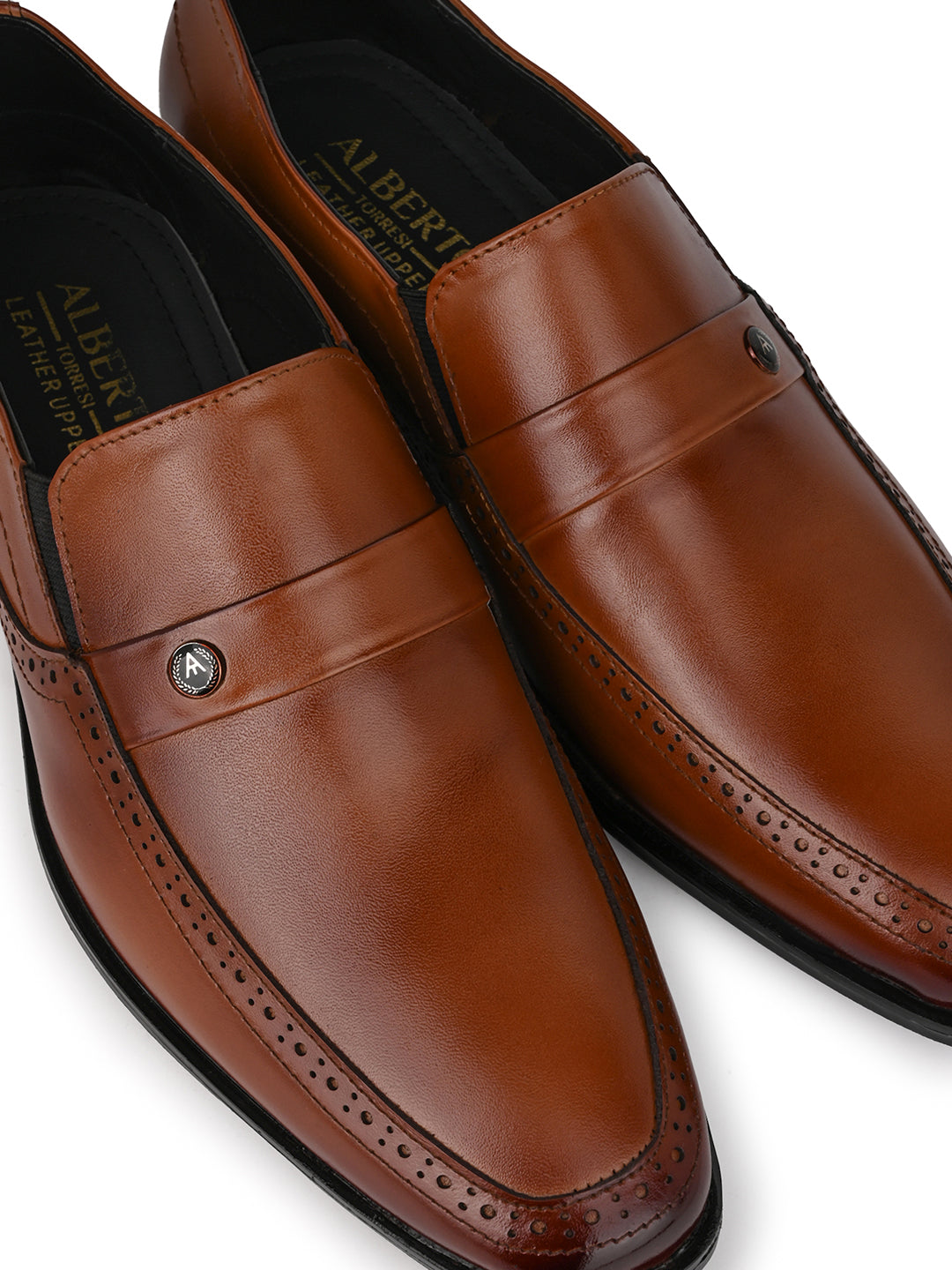 Alberto Torresi Genuine Leather Tan Slipon Formal Shoes