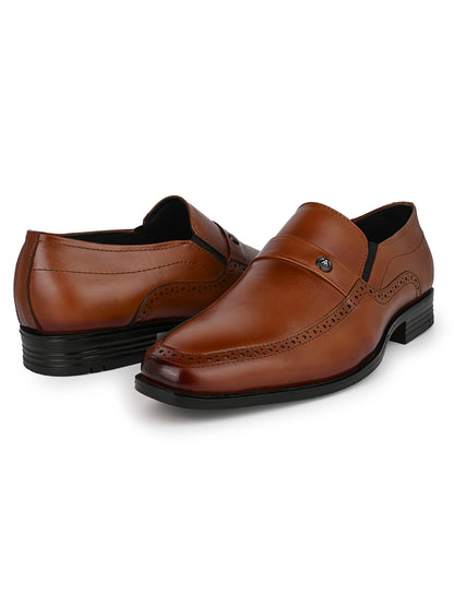 Alberto Torresi Genuine Leather Tan Slipon Formal Shoes