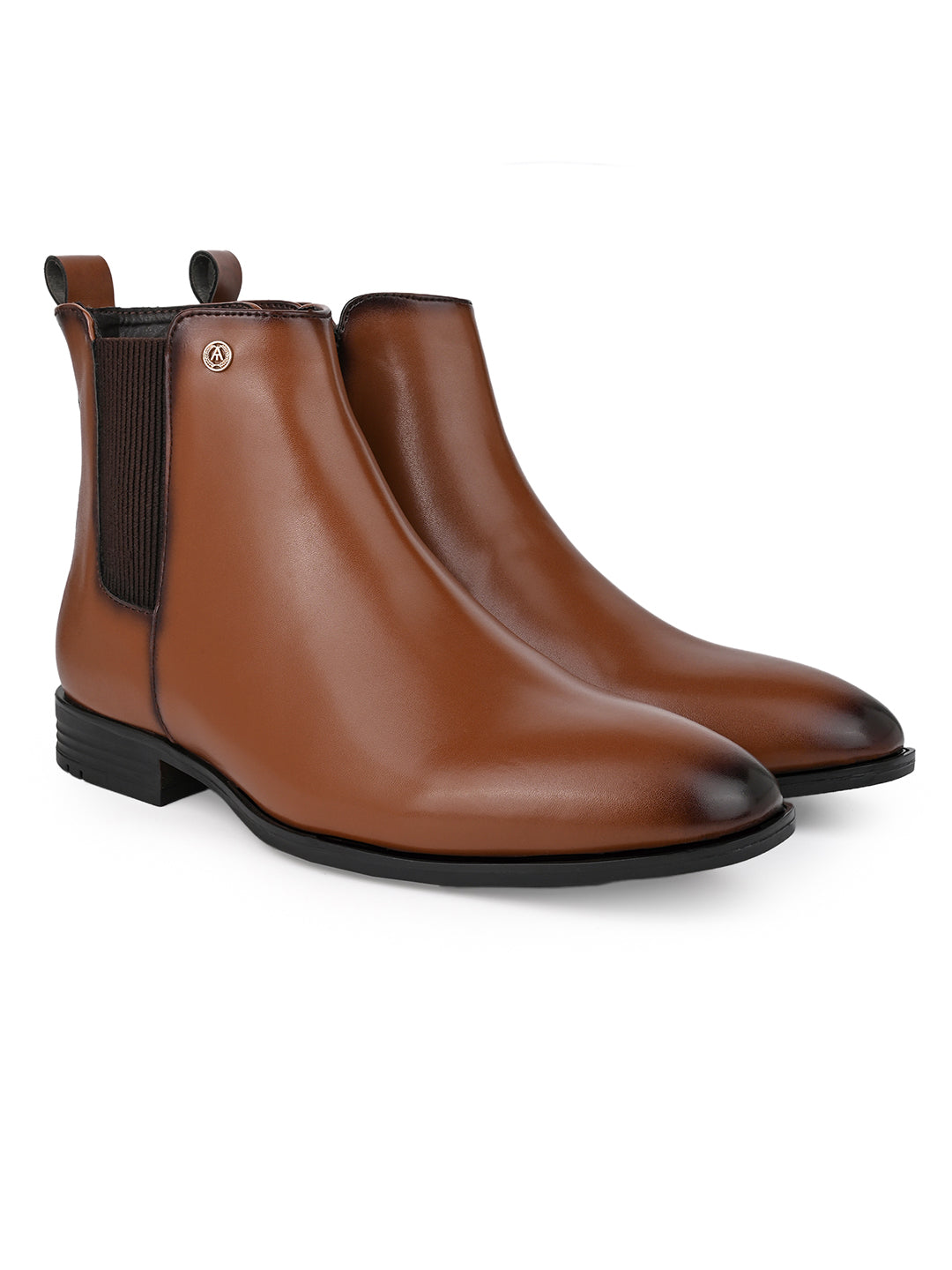 Alberto Torresi Synthetic Tan Chelsea Boots For Men