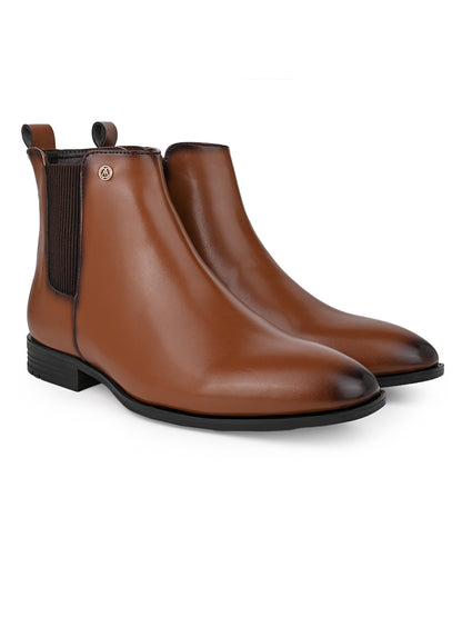 Alberto Torresi Synthetic Tan Chelsea Boots For Men