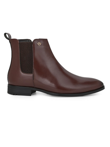 Alberto Torresi Synthetic Brown Chelsea Boots For Men