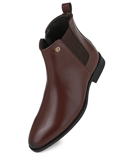 Alberto Torresi Synthetic Brown Chelsea Boots For Men