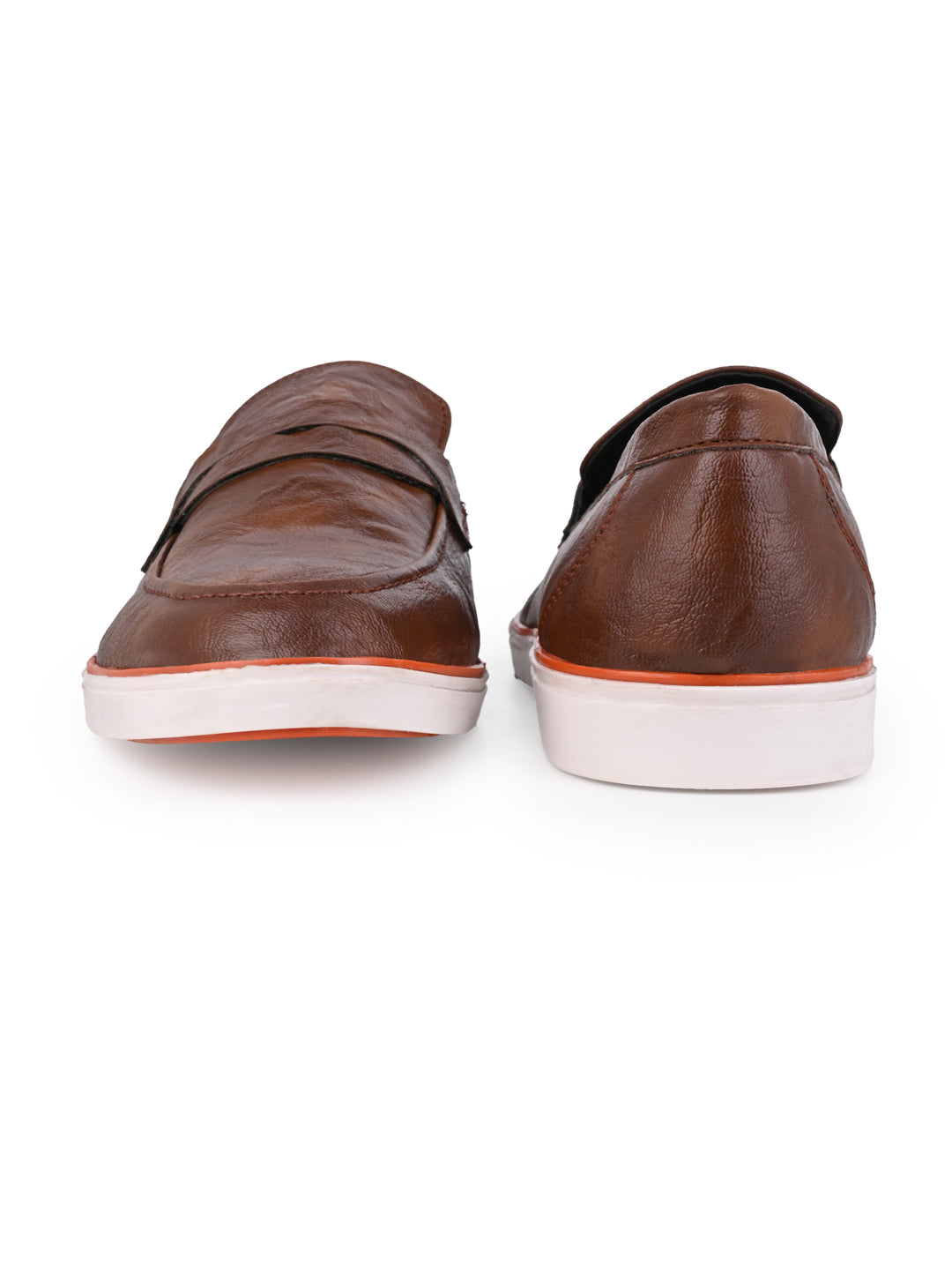 Textured Penny Semi Formal Loafer with Dual-Color TPR Sole With Sneaker Padded Comfort Footbed