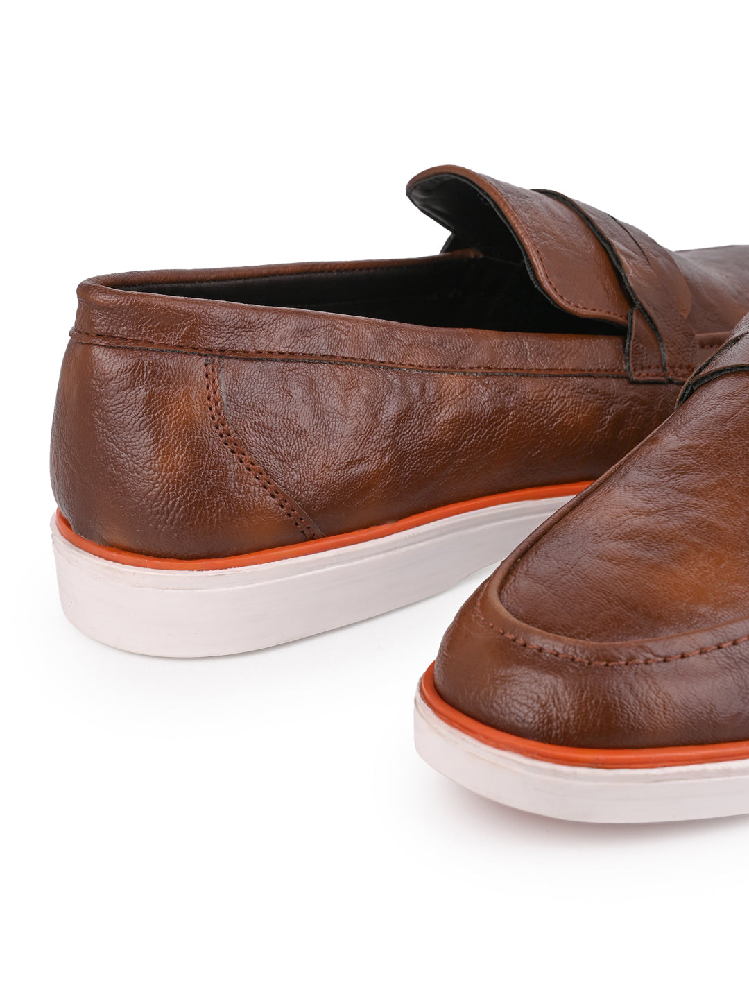 Textured Penny Semi Formal Loafer with Dual-Color TPR Sole With Sneaker Padded Comfort Footbed