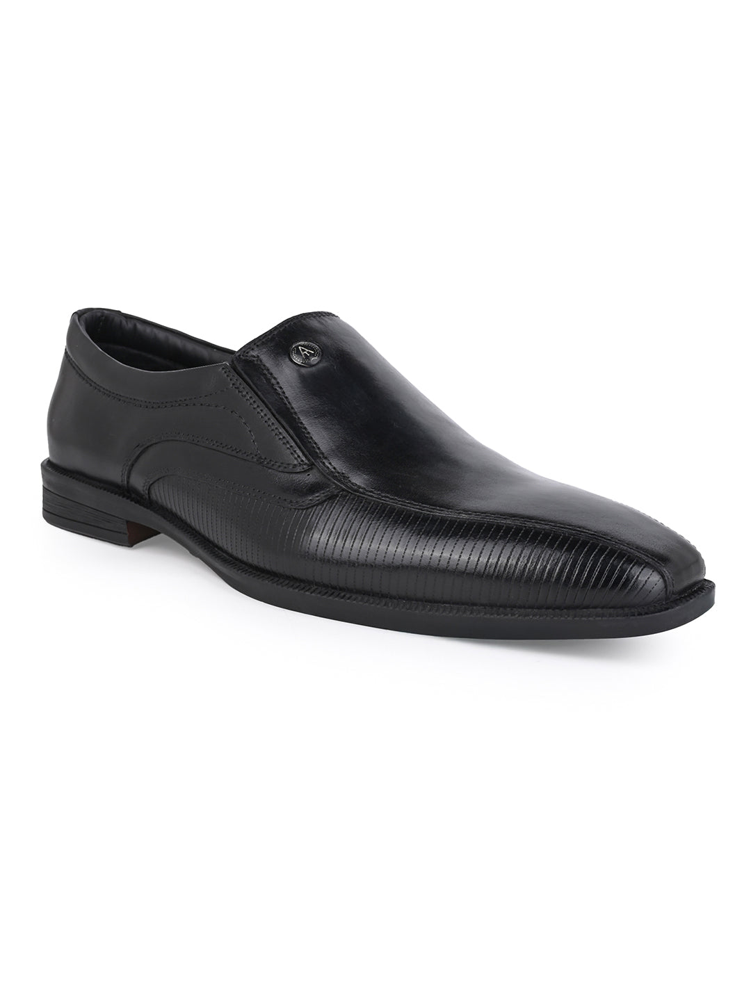 Alberto Torresi Hungary Series Black Leather Formal Shoe With Branded Sole