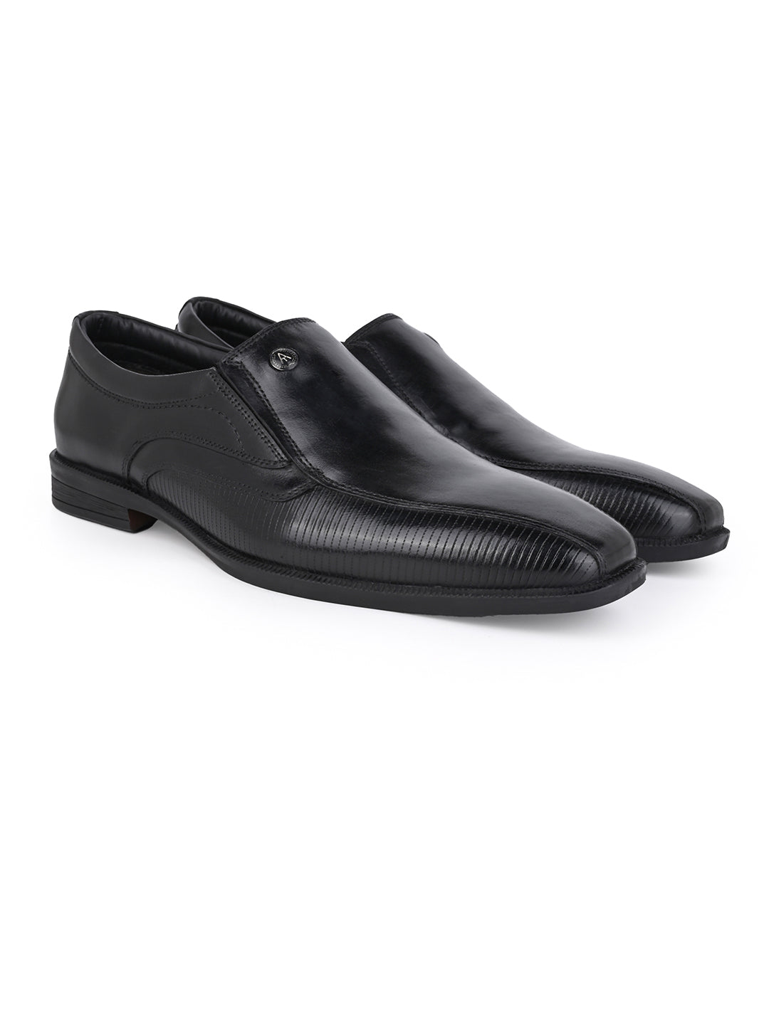 Alberto Torresi Hungary Series Black Leather Formal Shoe With Branded Sole