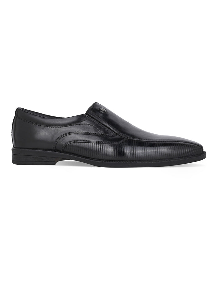 Alberto Torresi Hungary Series Black Leather Formal Shoe With Branded Sole