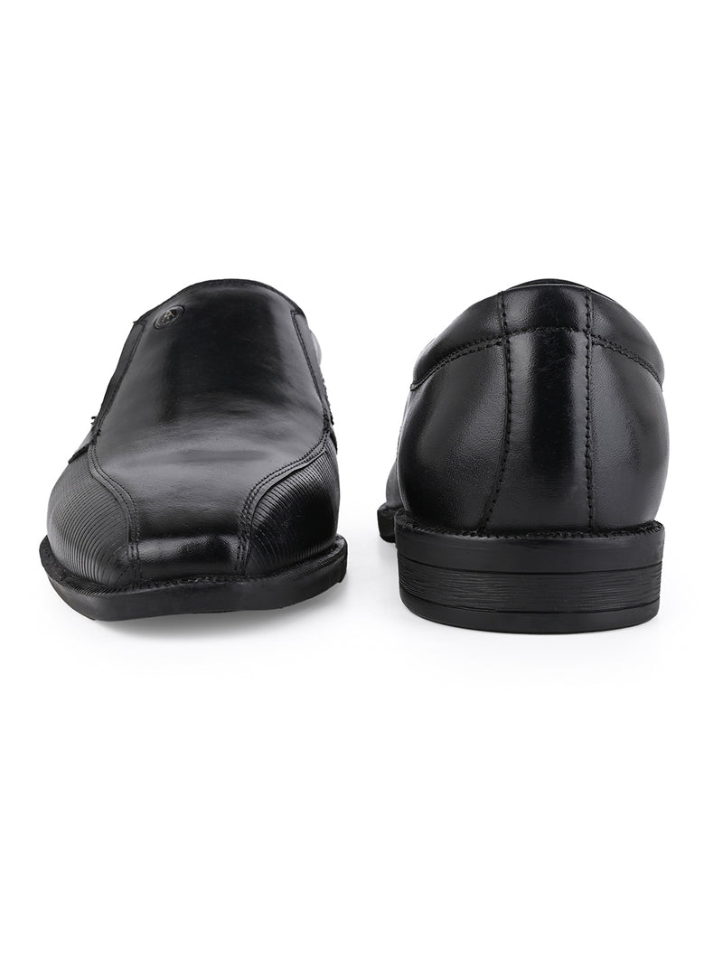 Alberto Torresi Hungary Series Black Leather Formal Shoe With Branded Sole