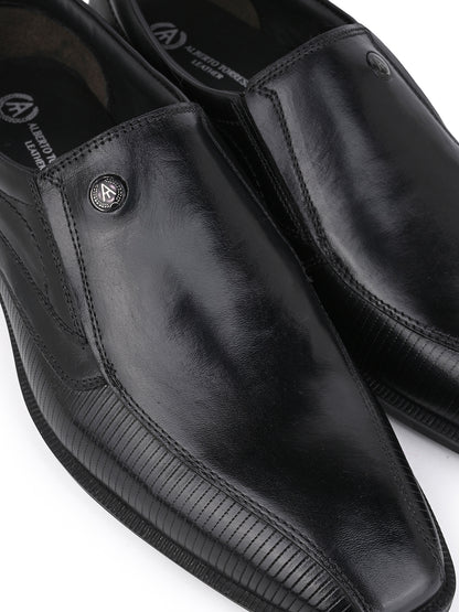 Alberto Torresi Hungary Series Black Leather Formal Shoe With Branded Sole