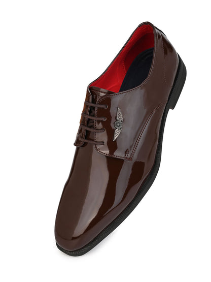 Alberto Torresi Brown Patent Lace up Formal Shoes