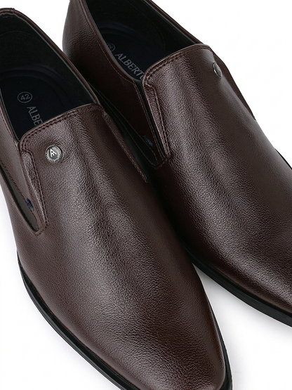 Alberto Torresi Fox leather Brown Slip On Formal Shoes